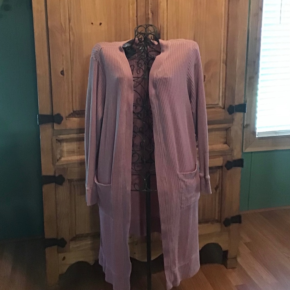 Ladies 1 X Mauve Long open sweater